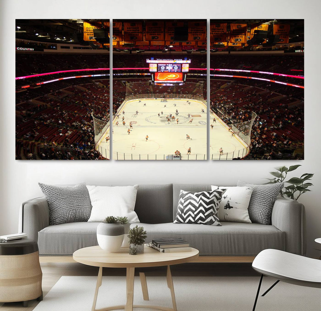 Wachovia Center Priort of Lyers Game Ice Hockey Stadium Canvas Print, Lyers Game Ice Hockey Stadium Canvas Wall Art