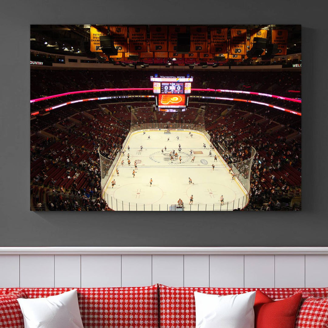 Wachovia Center Priort of Lyers Game Ice Hockey Stadium Canvas Print, Lyers Game Ice Hockey Stadium Canvas Wall Art