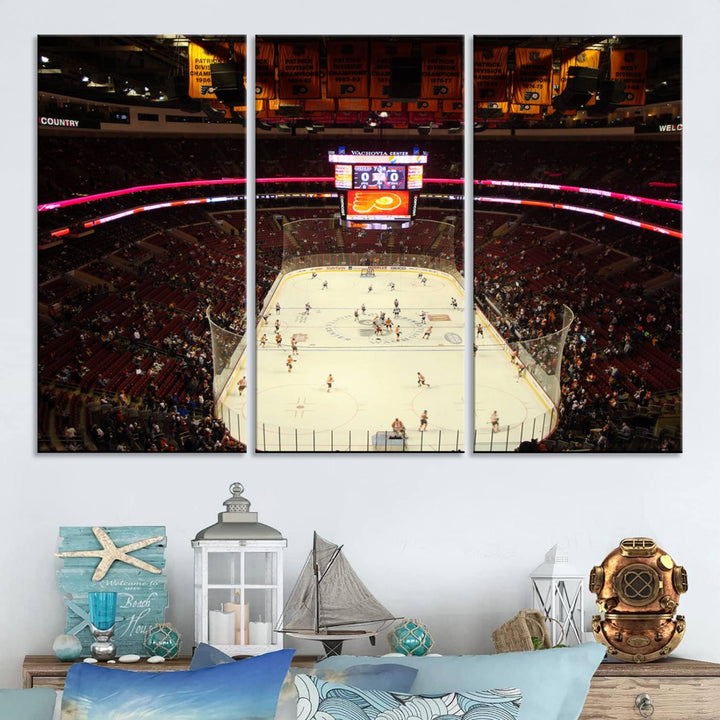 Wachovia Center Priort of Lyers Game Ice Hockey Stadium Canvas Print, Lyers Game Ice Hockey Stadium Canvas Wall Art