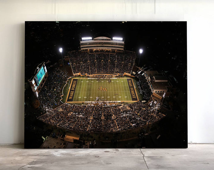 Wake Forest University Demon Deacons Canvas Printi, Football Team Print - Winston-Salem Allegacy Federal Credit Union Stadium Wall Art