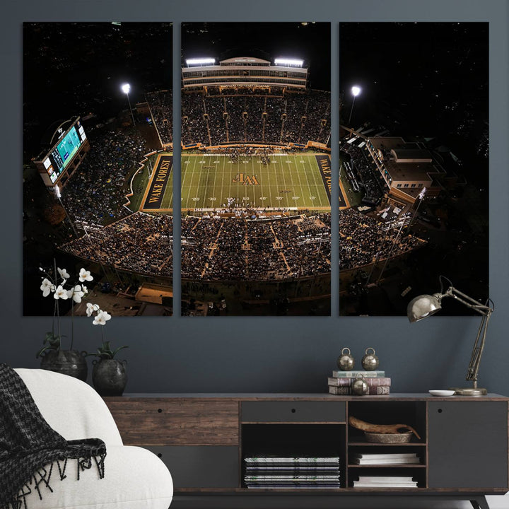Wake Forest University Demon Deacons Canvas Printi, Football Team Print - Winston-Salem Allegacy Federal Credit Union Stadium Wall Art