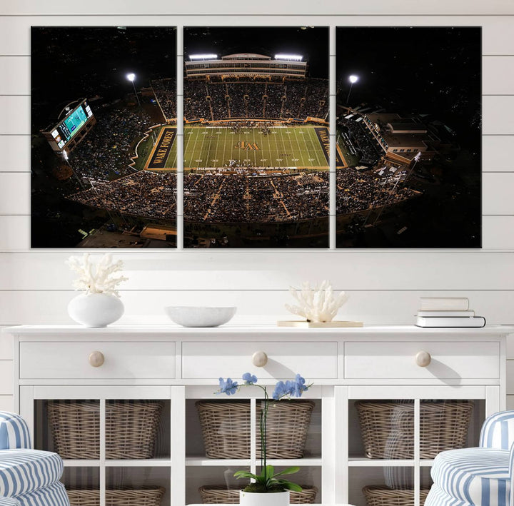 Wake Forest University Demon Deacons Canvas Printi, Football Team Print - Winston-Salem Allegacy Federal Credit Union Stadium Wall Art