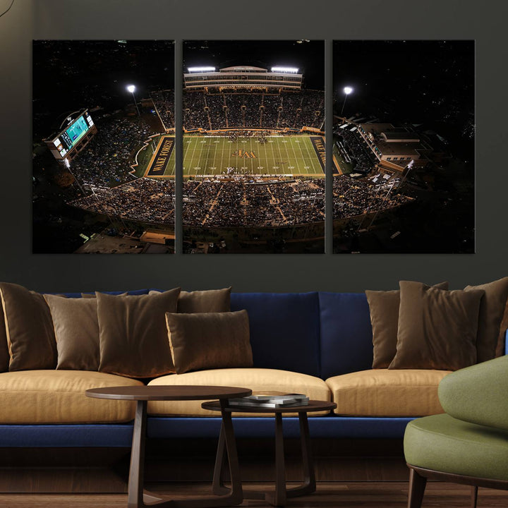 20605-MGV-CV-36X24-Wake Forest University Demon Deacons Canvas Printi, Football Team Print - Winston-Salem Allegacy Federal Credit Union Stadium Wall Art