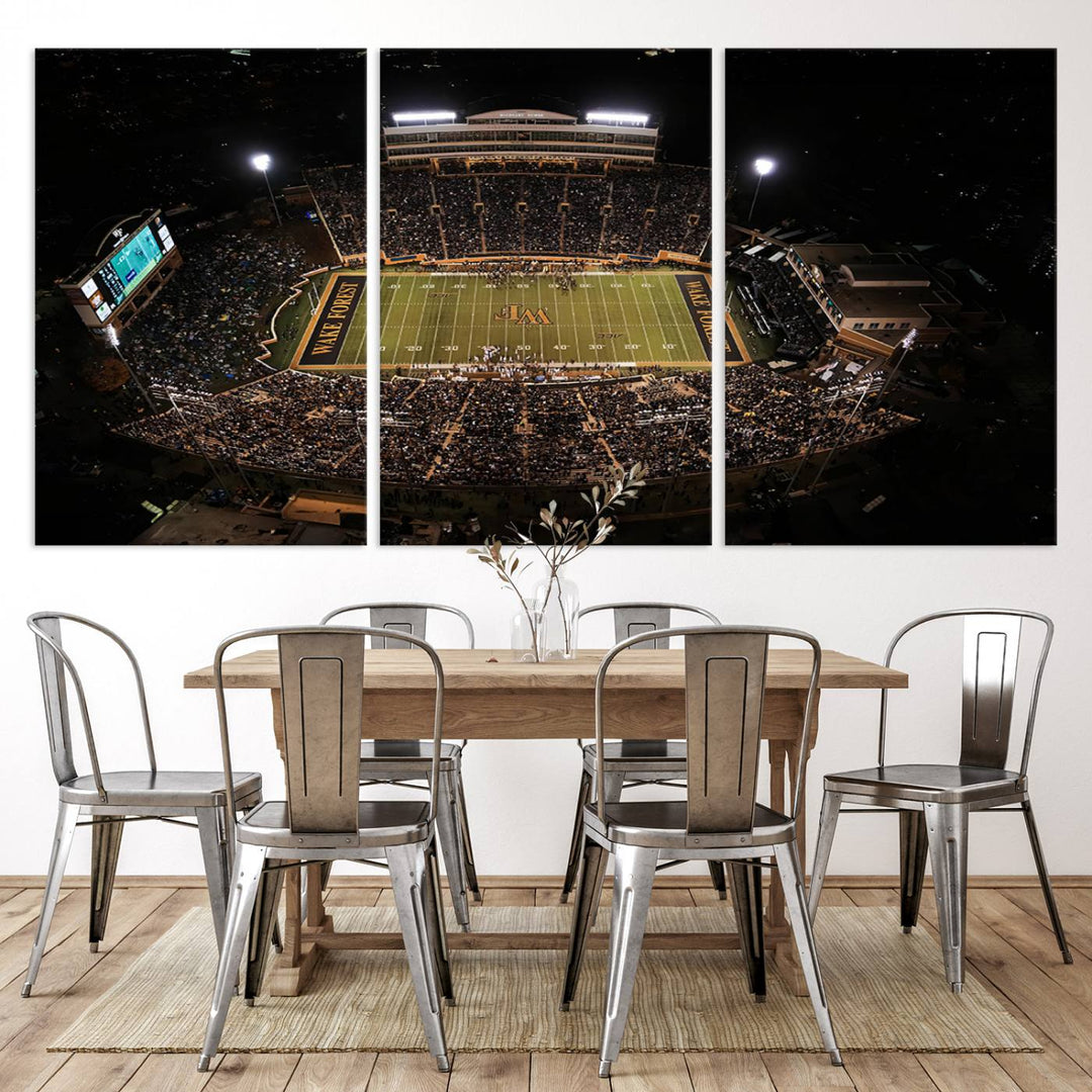 20605-MGV-CV-36X24-Wake Forest University Demon Deacons Canvas Printi, Football Team Print - Winston-Salem Allegacy Federal Credit Union Stadium Wall Art