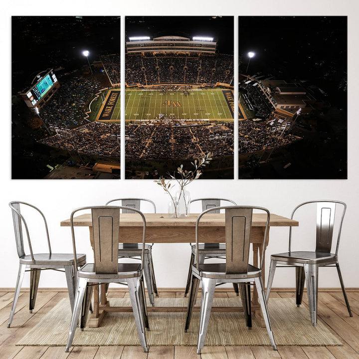 20605-MGV-CV-36X24-Wake Forest University Demon Deacons Canvas Printi, Football Team Print - Winston-Salem Allegacy Federal Credit Union Stadium Wall Art