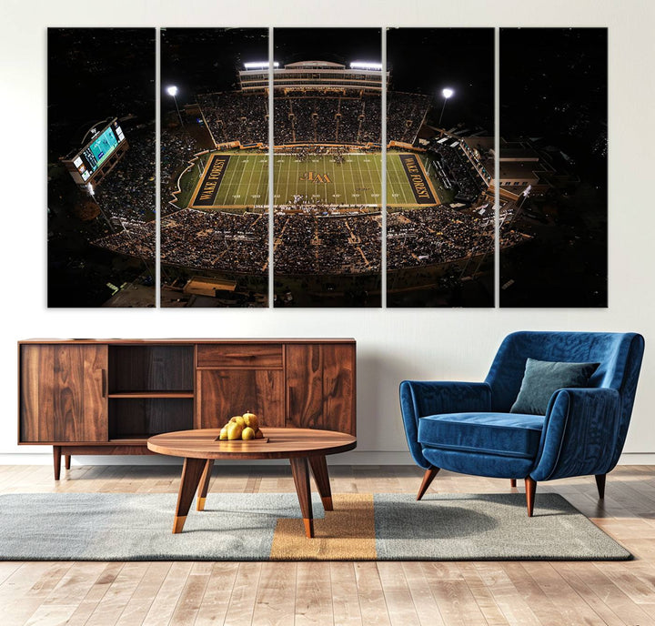 20605-MGV-CV-36X24-Wake Forest University Demon Deacons Canvas Printi, Football Team Print - Winston-Salem Allegacy Federal Credit Union Stadium Wall Art