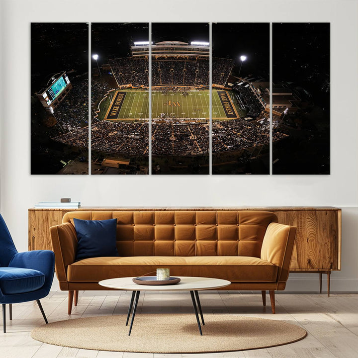 20605-MGV-CV-36X24-Wake Forest University Demon Deacons Canvas Printi, Football Team Print - Winston-Salem Allegacy Federal Credit Union Stadium Wall Art