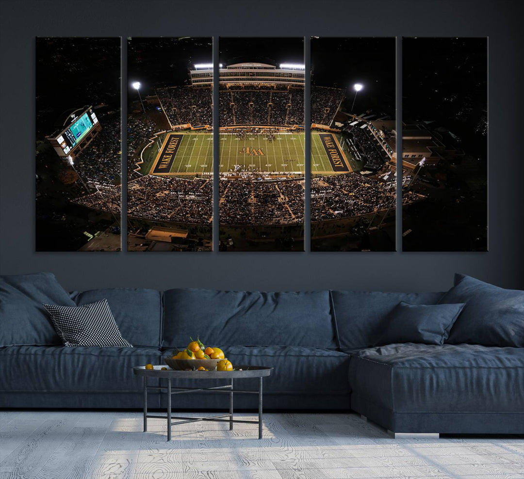 20605-MGV-CV-36X24-Wake Forest University Demon Deacons Canvas Printi, Football Team Print - Winston-Salem Allegacy Federal Credit Union Stadium Wall Art