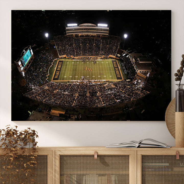 Wake Forest University Demon Deacons Canvas Printi, Football Team Print - Winston-Salem Allegacy Federal Credit Union Stadium Wall Art