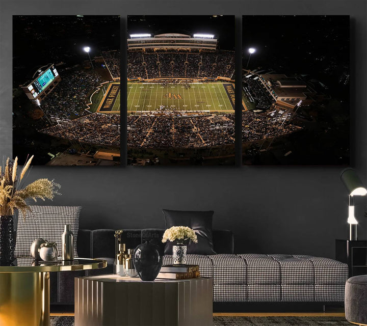 Wake Forest University Demon Deacons Canvas Printi, Football Team Print - Winston-Salem Allegacy Federal Credit Union Stadium Wall Art