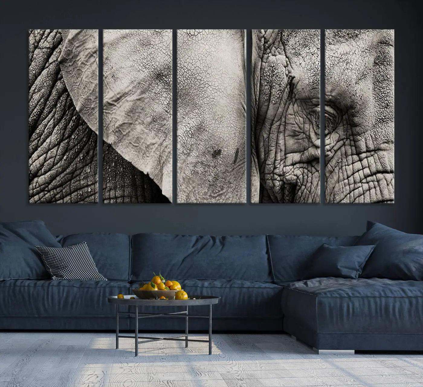 81193-MGV-CV-36X24-Wall Art Animal Canvas Print Close Taken Elephant with Big Ivories