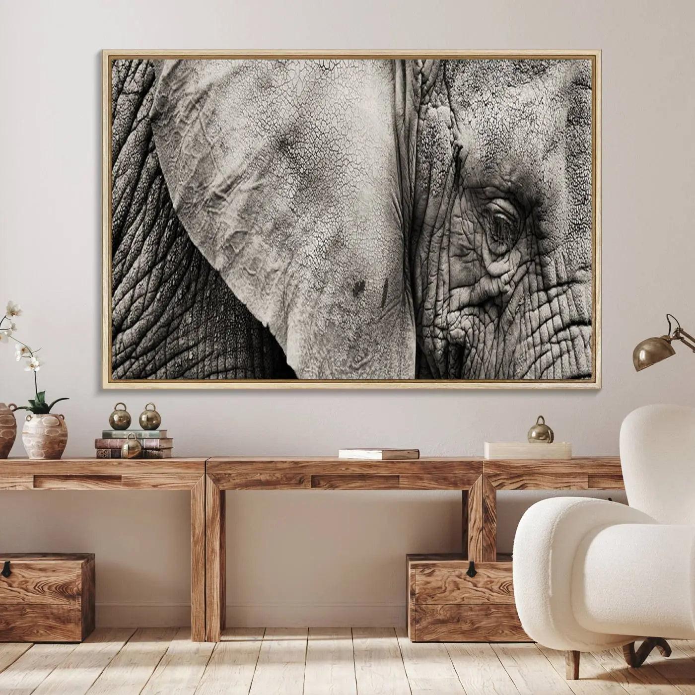 81193-MGV-FC-36X24_Natural-Wall Art Animal Canvas Print Close Taken Elephant with Big Ivories