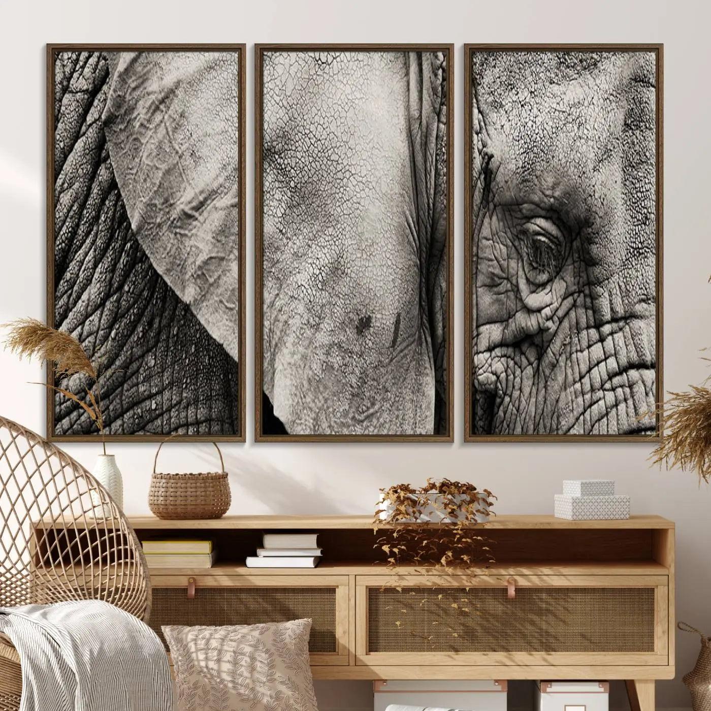 81193-MGV-FC-48X32-3P_Walnut-Wall Art Animal Canvas Print Close Taken Elephant with Big Ivories