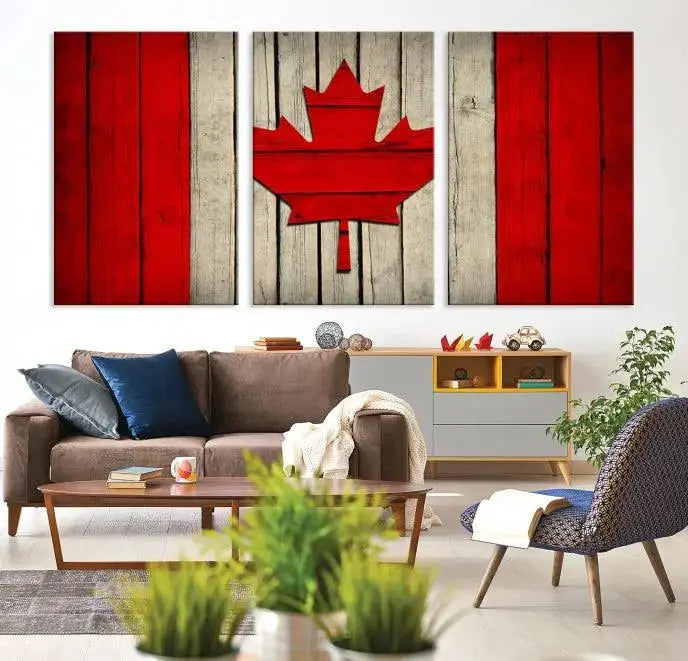 Wall Art Canada Flag Canvas Print 