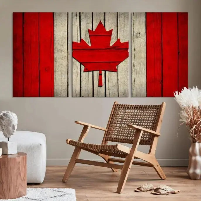 Wall Art Canada Flag Canvas Print 