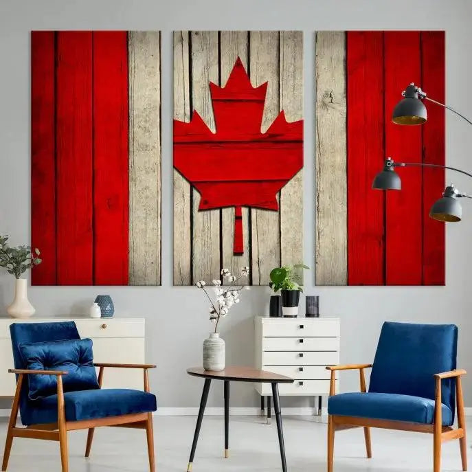 Wall Art Canada Flag Canvas Print 