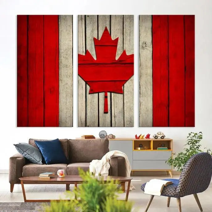 Wall Art Canada Flag Canvas Print 