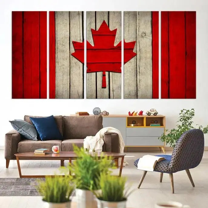 Wall Art Canada Flag Canvas Print 