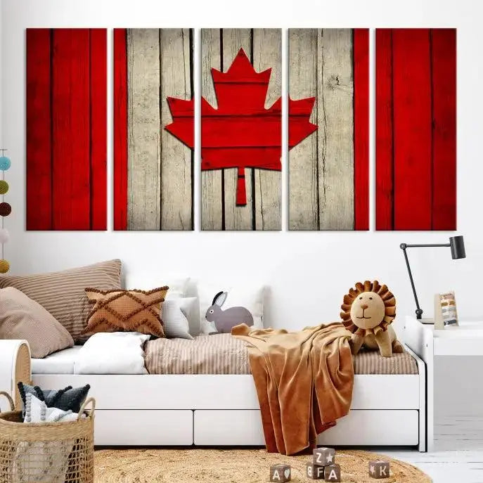 Wall Art Canada Flag Canvas Print 