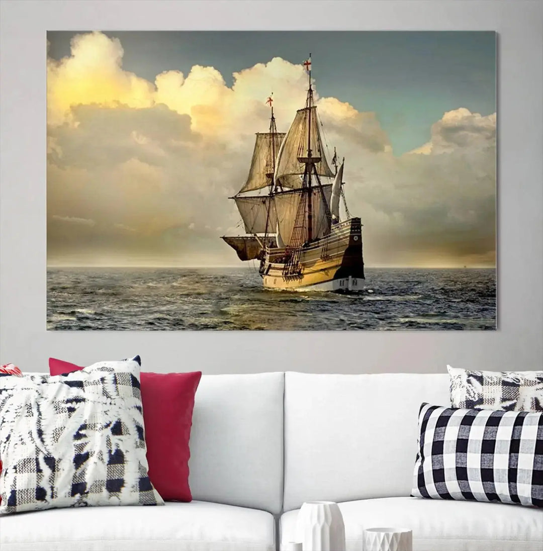 Wall Art English War Ship Canvas Print 