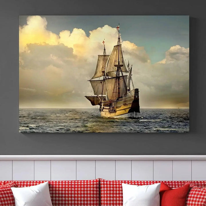 Wall Art English War Ship Canvas Print 