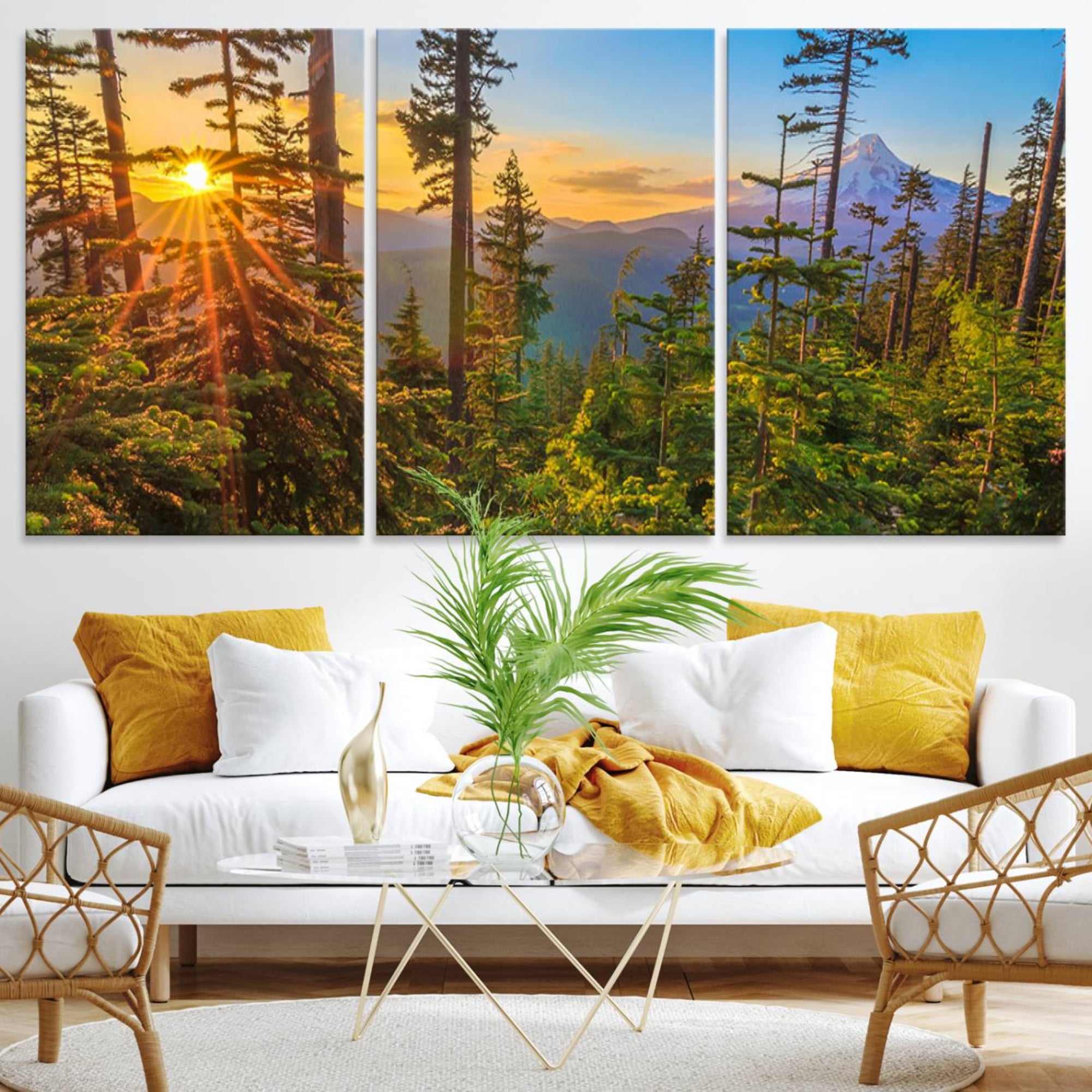 82424-MGV-CV-36X24-Wall Art Landscape Canvas Print Red Leaves on Trees on Red Ground