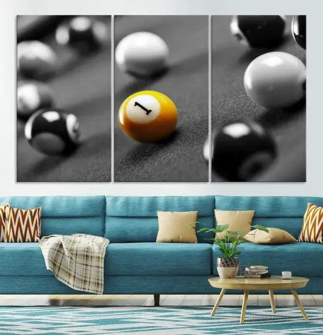 Edit-Images-Wall Art Pool Table and Balls Canvas Print