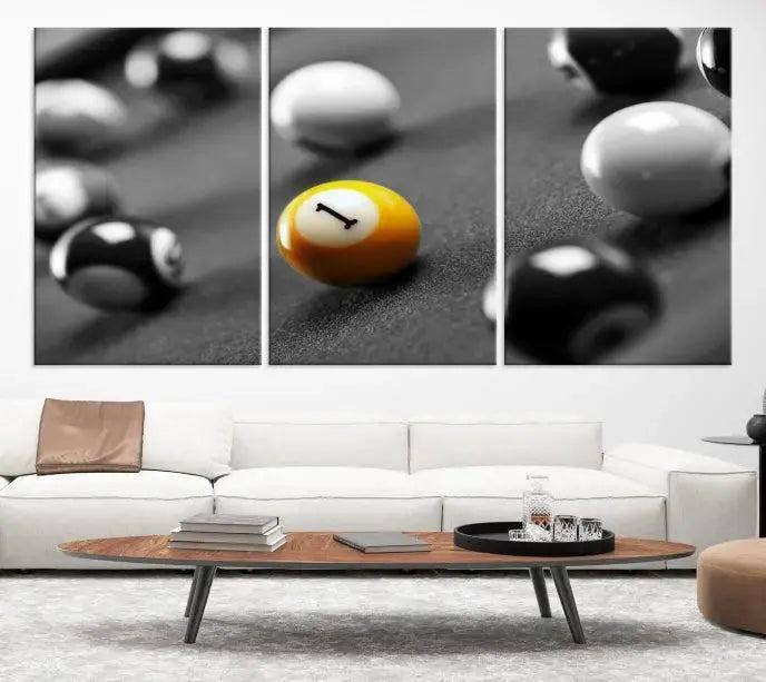 Edit-Images-Wall Art Pool Table and Balls Canvas Print
