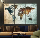25140-MGV-CV-36X24-Wall Art Push Pin World Map Canvas Print