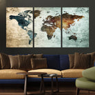 25140-MGV-CV-36X24-Wall Art Push Pin World Map Canvas Print
