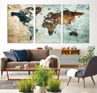 25140-MGV-CV-36X24-Wall Art Push Pin World Map Canvas Print