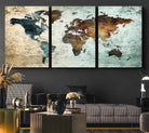 25140-MGV-CV-36X24-Wall Art Push Pin World Map Canvas Print