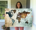 25140-MGV-CV-36X24-Wall Art Push Pin World Map Canvas Print