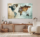 25140-MGV-CV-36X24-Wall Art Push Pin World Map Canvas Print