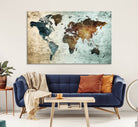 25140-MGV-CV-36X24-Wall Art Push Pin World Map Canvas Print