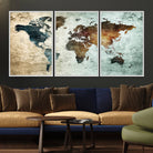 25140-MGV-FC-60X30-3P_White-Wall Art Push Pin World Map Canvas Print