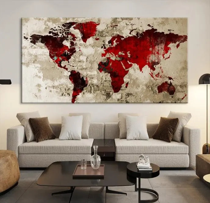 Wall Art World Map Canvas Print 