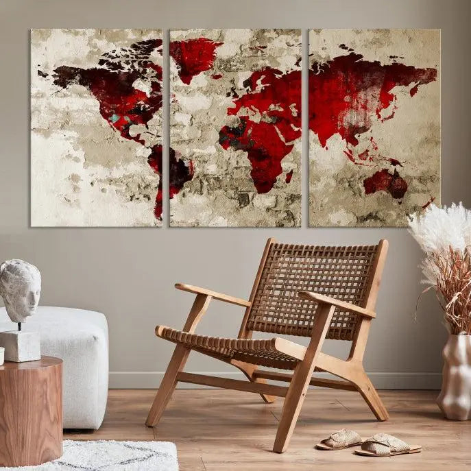 Wall Art World Map Canvas Print 