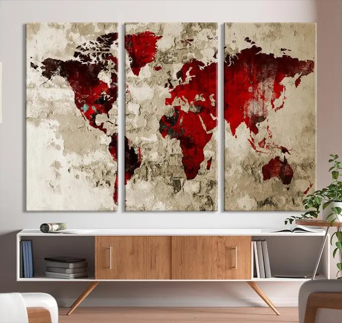 Wall Art World Map Canvas Print 