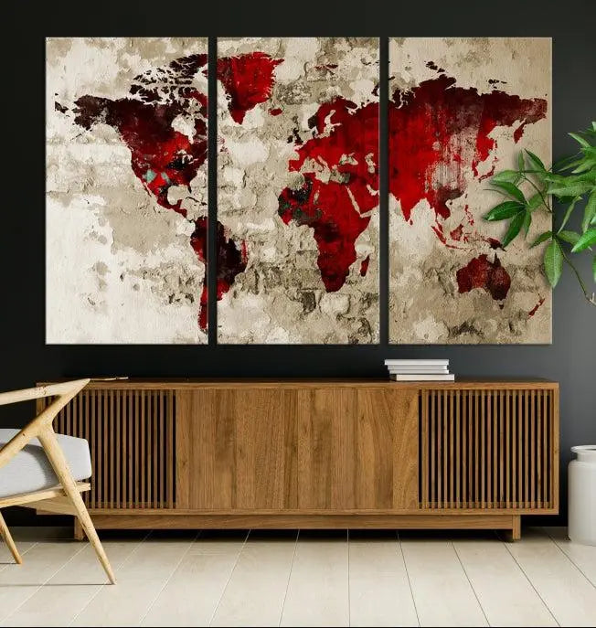 Wall Art World Map Canvas Print 