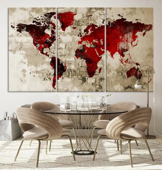 Wall Art World Map Canvas Print 