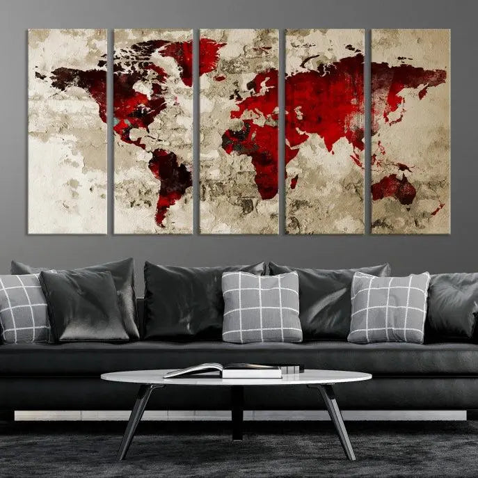 Wall Art World Map Canvas Print 