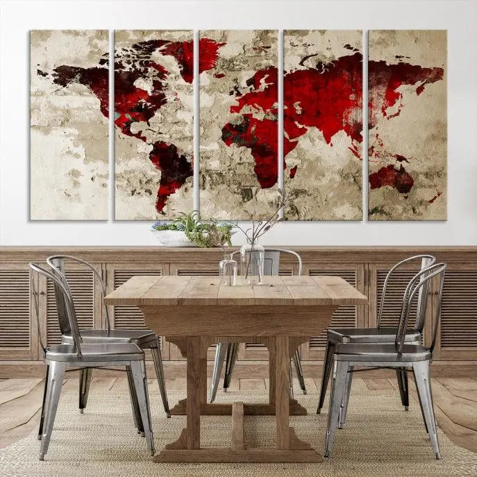 Wall Art World Map Canvas Print 