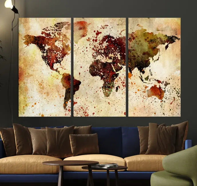 Wall Art World Map Canvas Print 