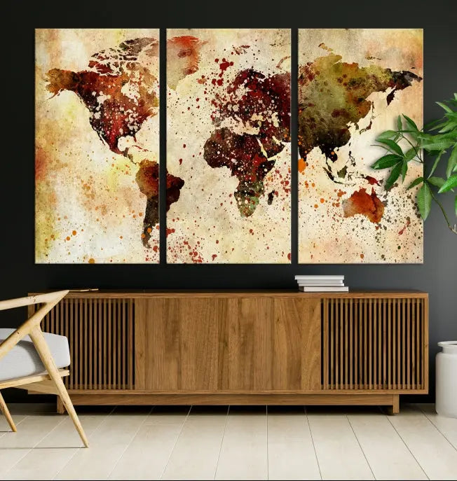 Wall Art World Map Canvas Print 