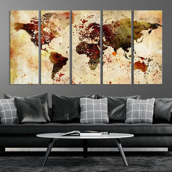 Wall Art World Map Canvas Print 