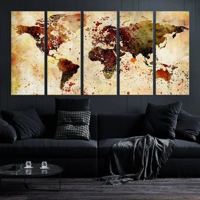 Wall Art World Map Canvas Print 