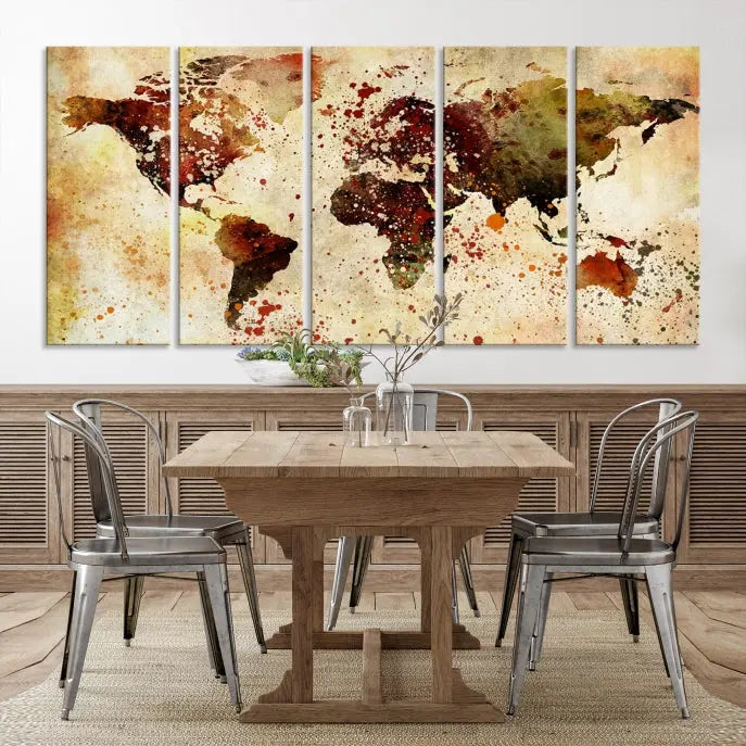 Wall Art World Map Canvas Print 