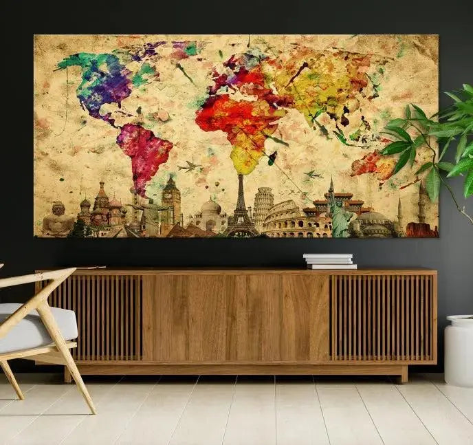 Wall Art World Map Canvas Print World Map Wall Art Canvas Print World Map Wall Art Poster Print 