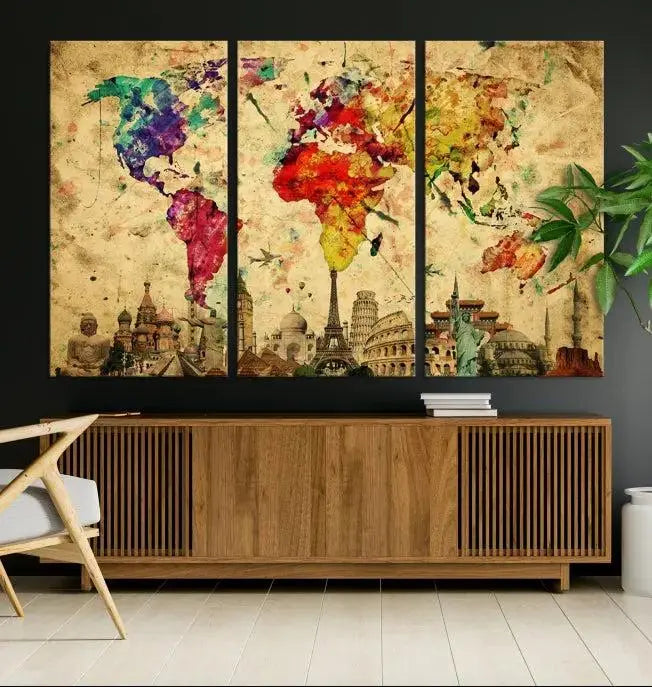 Wall Art World Map Canvas Print World Map Wall Art Canvas Print World Map Wall Art Poster Print 